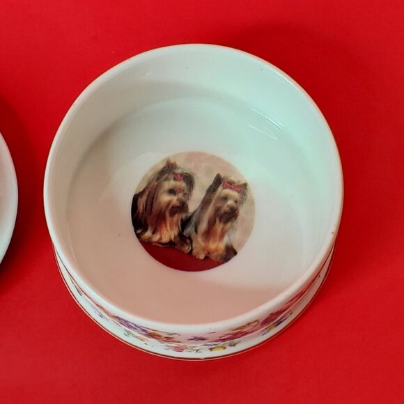Yorkshire Terrier Trinket Ring Box Bone China England - Picture 4 of 12